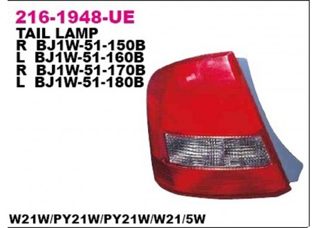Фонарь задний лев MAZDA: 323 01-03, 4D