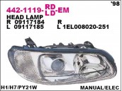 Фара передн прав с ЭК (линзованная) OPEL: OMEGA 97-99