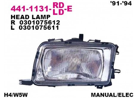 Фара передн лев AUDI: 80 B4 09.91-07.95