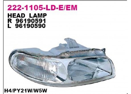 Фара передн лев с ЭК DAEWOO: NUBIRA 97-99