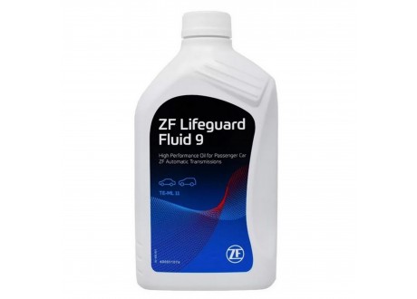 Масло трансмиссионное синтетическое 1л - ZF LifeGuardFluid 9, синтетика (синий) для АКПП ZF серии 8HP и 9HP
