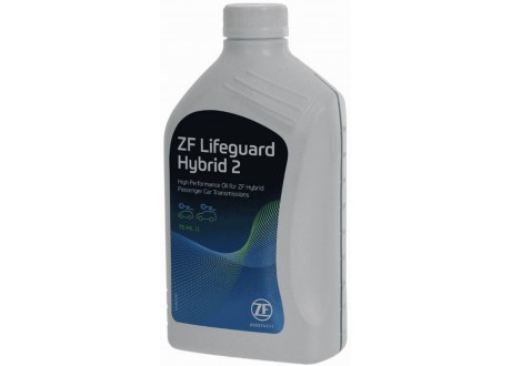 Масло трансмиссионное полусинтетическое 1л - ZF Lifeguard Hybrid 2, полусинтетика (желтый) для гибридный трансмиссий ZF 4-го поколения серий 8HP и 8P