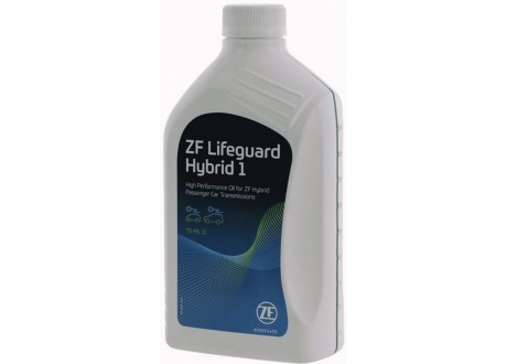 Масло трансмиссионное полусинтетическое 1л - ZF Lifeguard Hybrid 1, полусинтетика (сине-зеленый) для гибридный трансмиссий ZF серий 8HP, 8P и 9HP